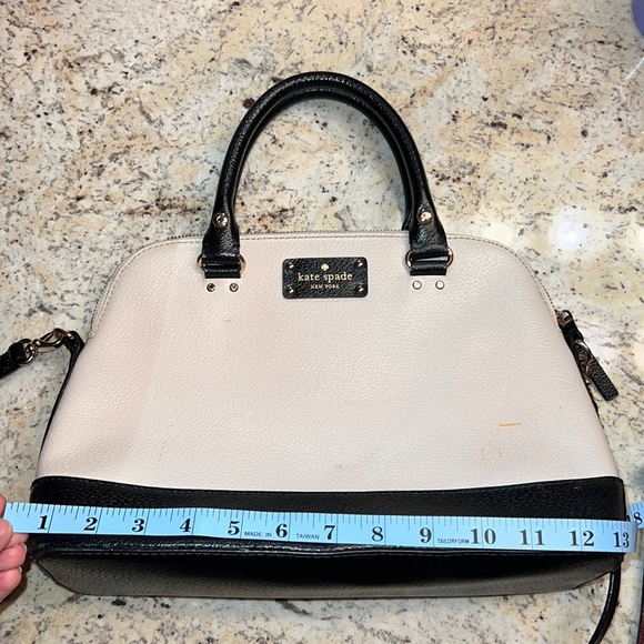 Kate Spade Large Satchel Crossbody Cream and Black - Picture 4 of 6